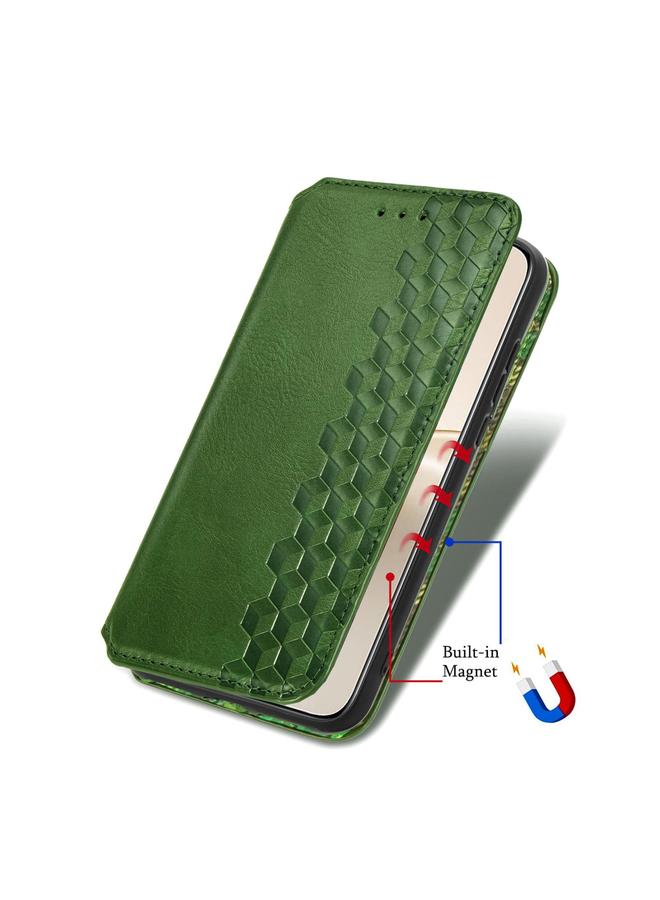 S-TOP Case For Realme 14 Pro+ Cubic Grid Pressed Magnetic Leather Phone Case - Image 5