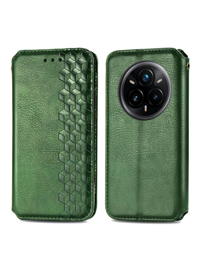 S-TOP Case For Realme 14 Pro+ Cubic Grid Pressed Magnetic Leather Phone Case - Image 2