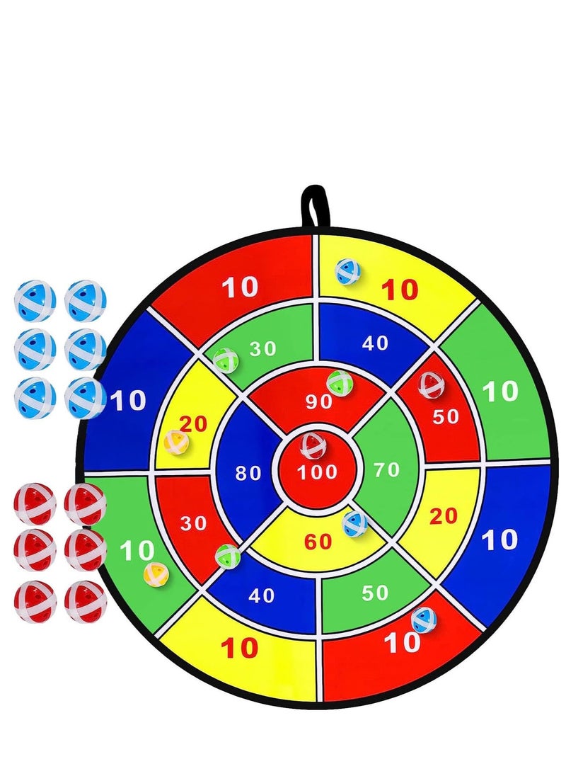 رات سو - مجموعة ألعاب لوح رمي السهام للأطفال مع 12 كرة لزجة للاستخدام الداخلي والخارجي في ساحة الحفلات الرياضية ألعاب كلاسيكية للحفلات هدية رائعة للأولاد والبنات - Image 1