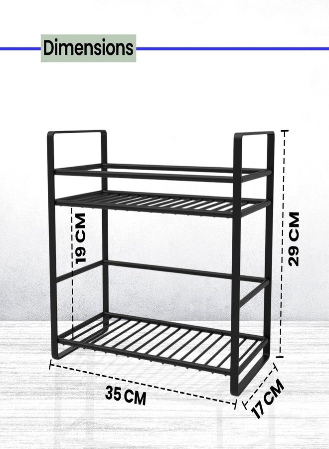 WonderStand PRIMUS 2-Tier Organizer (Black)| Shelf Storage Rack | Storage Shelf for Home, Kitchen, Bathroom and Living Room - Image 4