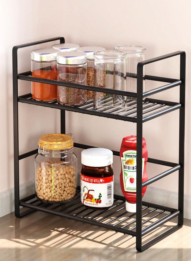 WonderStand PRIMUS 2-Tier Organizer (Black)| Shelf Storage Rack | Storage Shelf for Home, Kitchen, Bathroom and Living Room - Image 1