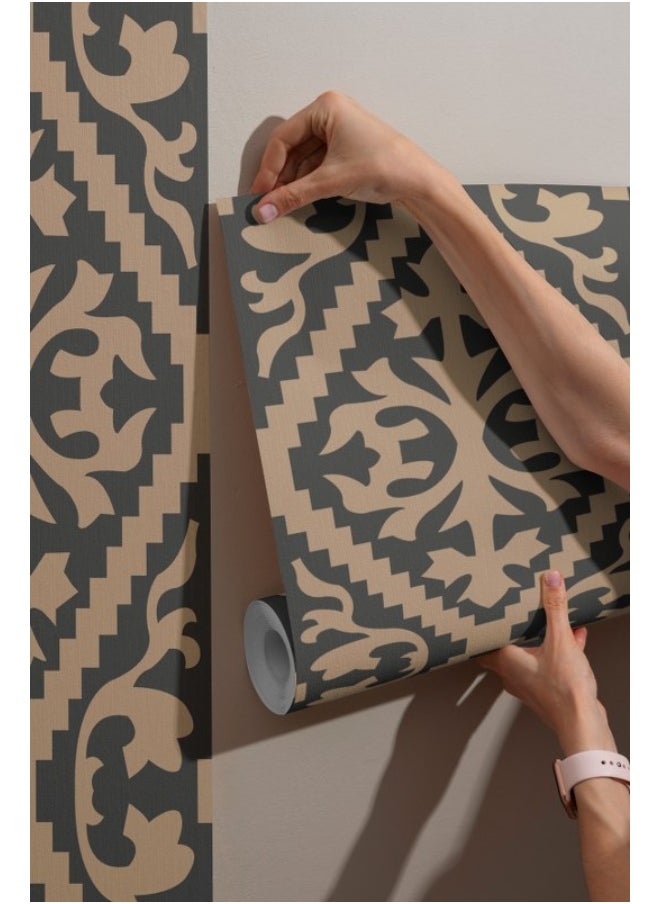 Sawtooth Design Vector Art Fabric Wallpaper Covers An Area ​​Up To 4.2Mx3M With Adhesive  And Smoothing Tool