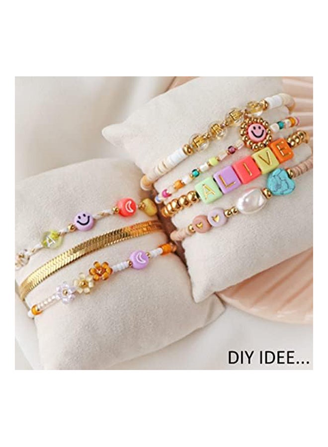 سوار خرز مبتسم أرجواني 90 قطعة 7 ملم إيموجي - Image 4