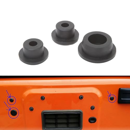 UGSHY Pack of 3 Rear Tailgate Plug Spare Tire Delete Hole Fill Tailgate Rubber Plug Compatible with Jeep Wrangler Black - Image 1