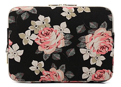 KAYOND Black Rose Patten Canvas Water-Resistant 13.3 Inch Laptop Sleeve - Image 3