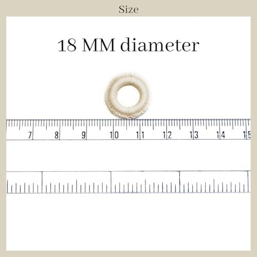 Embroiderymaterial Crochet Rings for Embroidery and Craft Purpose | Mirror Work Embellishments for DIY, Sewing, Decorative Projects Cream Color, 100 Pieces, 18MM - Image 2