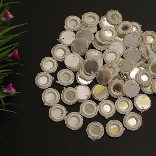 Embroiderymaterial Crochet Rings for Embroidery and Craft Purpose | Mirror Work Embellishments for DIY, Sewing, Decorative Projects Cream Color, 100 Pieces, 18MM - Image 4