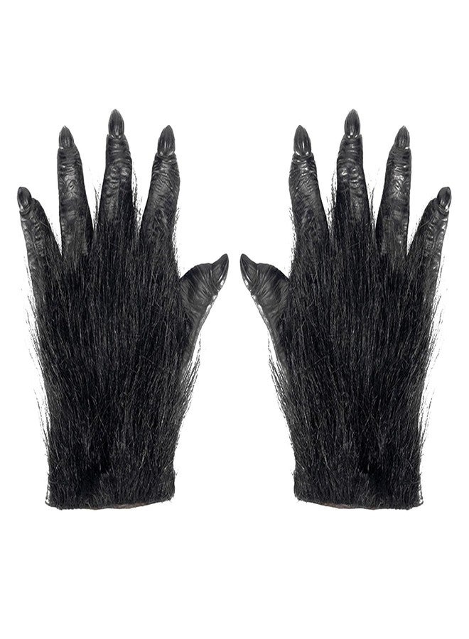 BXT Adults Latex Halloween Ape Claws Animal Paws Gloves Cosplay Costume Furry Papion Gorilla Animated Handwear Mittens - Image 1