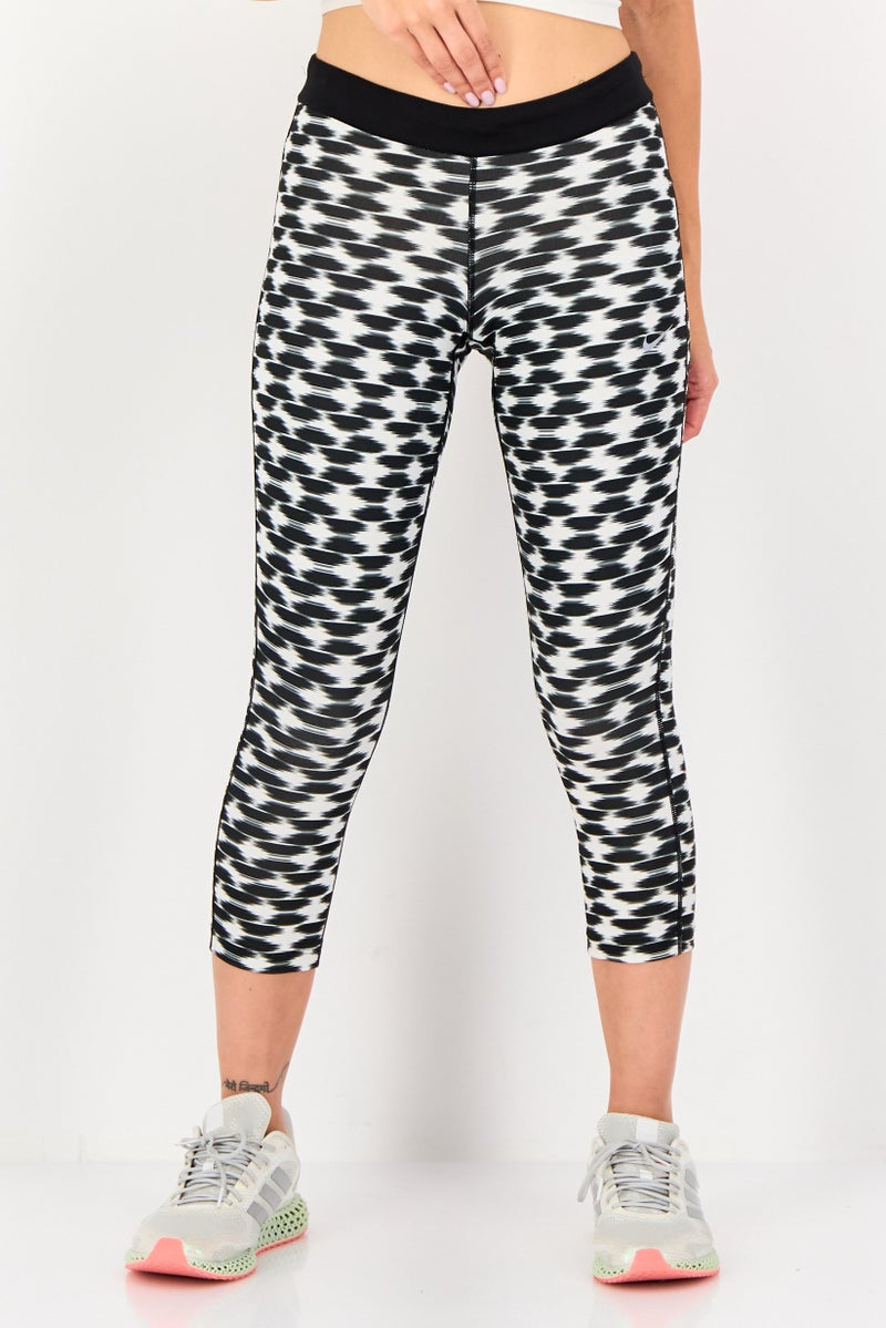 Nike Women Tight Fit Brand Logo Running Capri Tights, Multicolor - Image 1