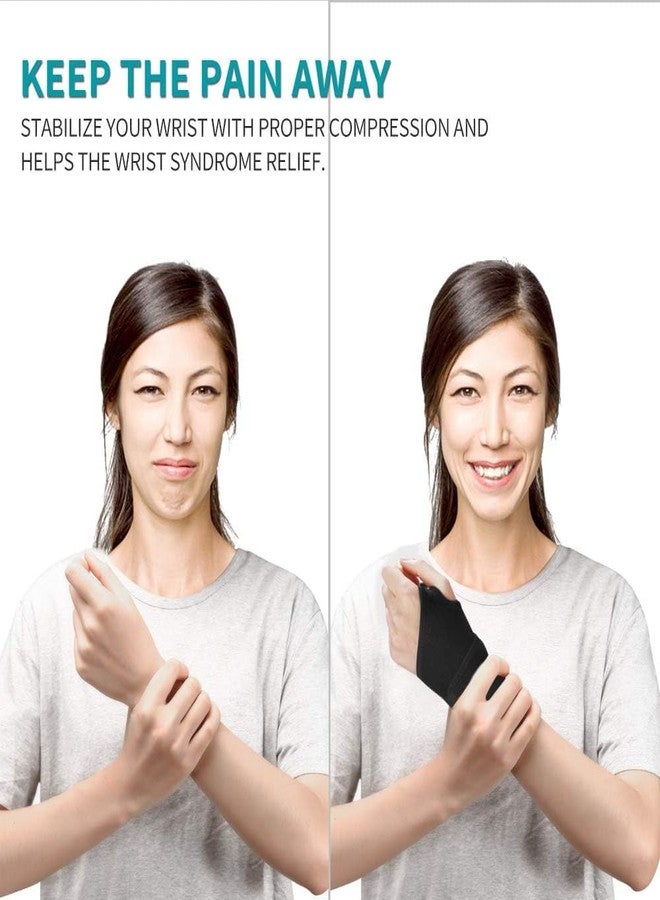 Leeonz 2 Pack Adjustable Sport Wrist Brace, Wrist Support, Wrist Wrap, Hand Support, Carpal Tunnel Brace for Fitness, Arthritis & Tendinitis Pain Relief - Suitable for Both Right and Left Hands(Black) - Image 4