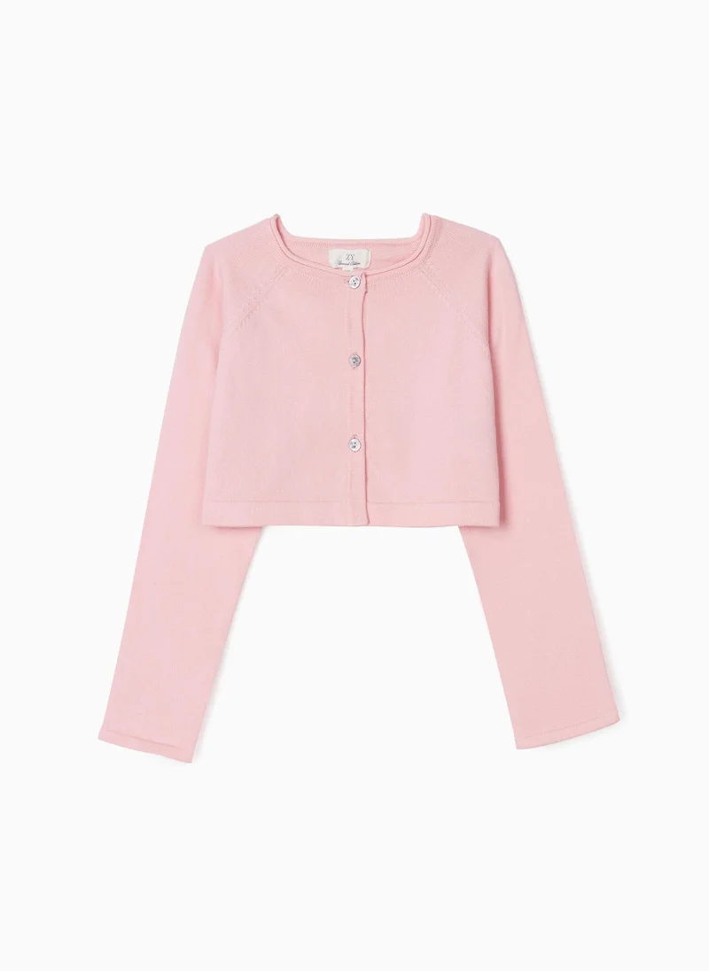 زيبي Bolero Cardigan for Girls, Pink