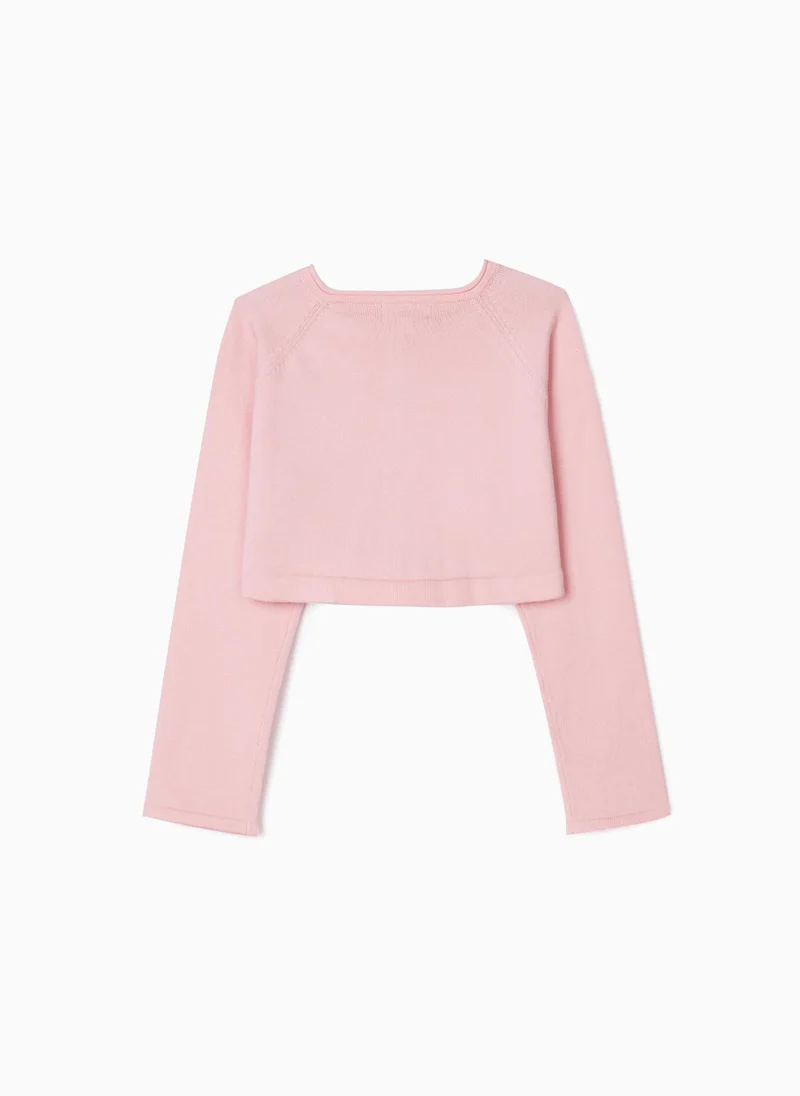 زيبي Bolero Cardigan for Girls, Pink