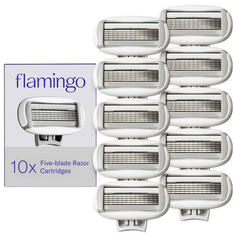 Flamingo Women's Original Razor Blade Refill Cartridges for Women - 10 Count - 5-Blade Shaving Razors for Women - Image 1