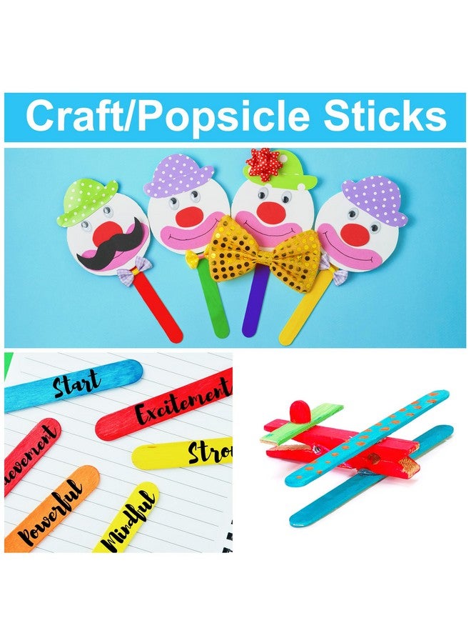 60 Pieces Jumbo Colored Popsicle Sticks, 8 Inch Natural Colored Wooden Craft Sticks, Multi-Purpose Rainbow Ice Cream Sticks for DIY Classroom Crafts, Home Art Projects and Plant Labels