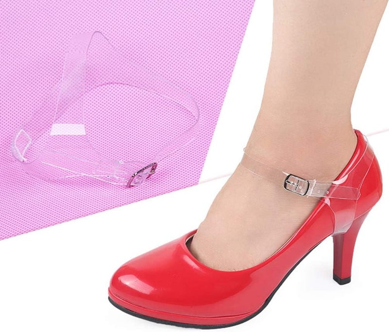 كلاراكو أحزمة أحذية كلاركو 3 أزواج قابلة للفصل ومضادة للانزلاق مع مشبك، أحزمة كاحل شفافة غير مرئية للأحذية ذات الكعب العالي، ملحقات أربطة الأحذية - Image 5