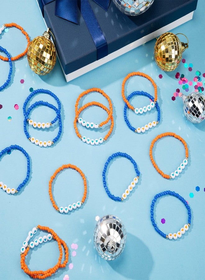 Quelay 24 Pcs Love Heart Friendship Bracelets Popular Singer Concert Fans Accessories Blue Orange Color Bead Bracelets for Fans Friendship Party Birthday Decorations (Orange, Blue,Heart) - Image 5