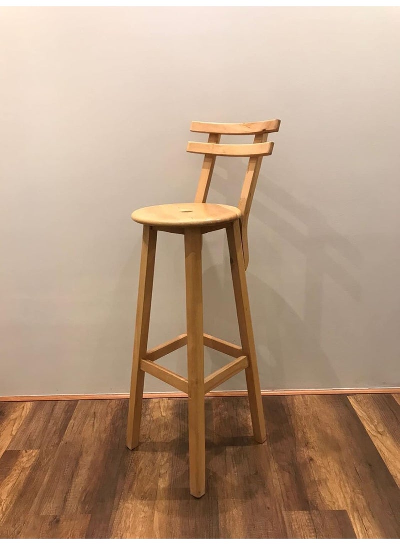 80 cm High Beech Wood Chair – Solid, Elegant, and Perfect for Bar, Kitchen or Dining Use - Image 1