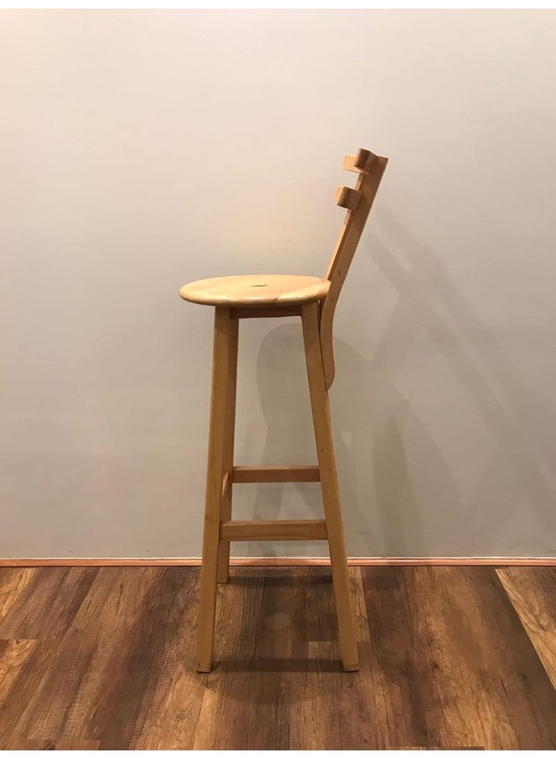 80 cm High Beech Wood Chair – Solid, Elegant, and Perfect for Bar, Kitchen or Dining Use - Image 2