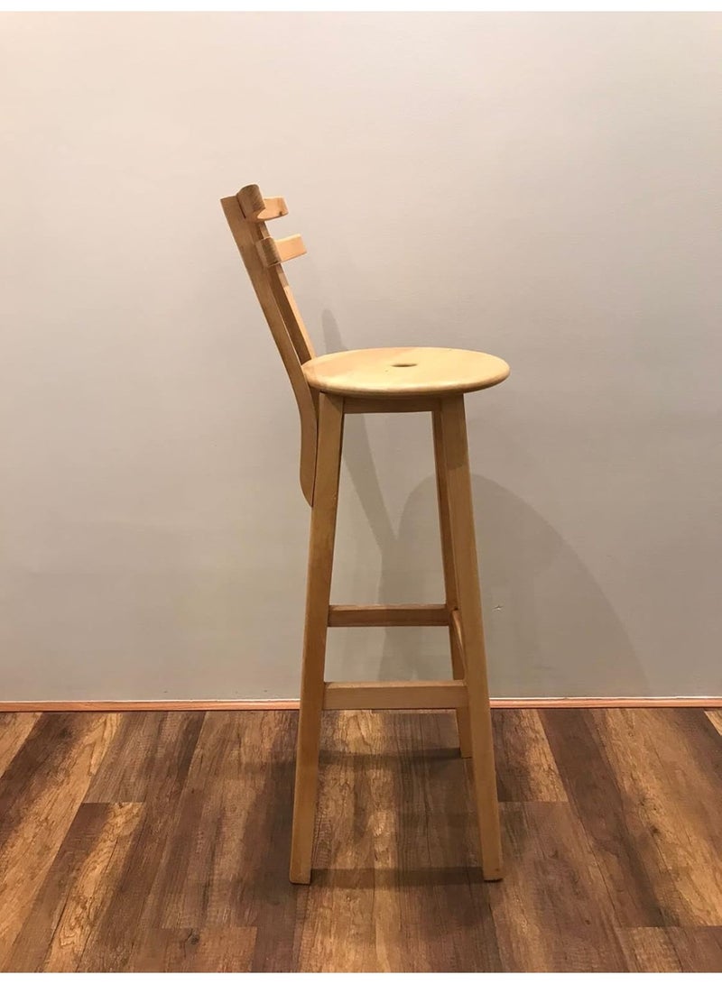80 cm High Beech Wood Chair – Solid, Elegant, and Perfect for Bar, Kitchen or Dining Use - Image 3