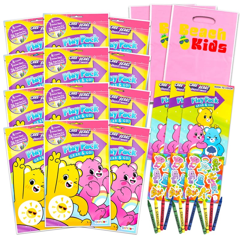 Bendon Care Bears Ultimate Party Favors Packs  Bundle Includes 12 Sets with Stickers Coloring Books and Crayons Party Supplies - Image 2