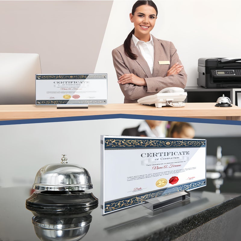 قطعتان من إطارات صور أكريليك كبيرة مقاس 10×4 بوصة، إطارات عرض بانورامية للطاولة، حوامل مغناطيسية شفافة قائمة بذاتها، عرض مزدوج الجوانب بزاويتين - Image 1