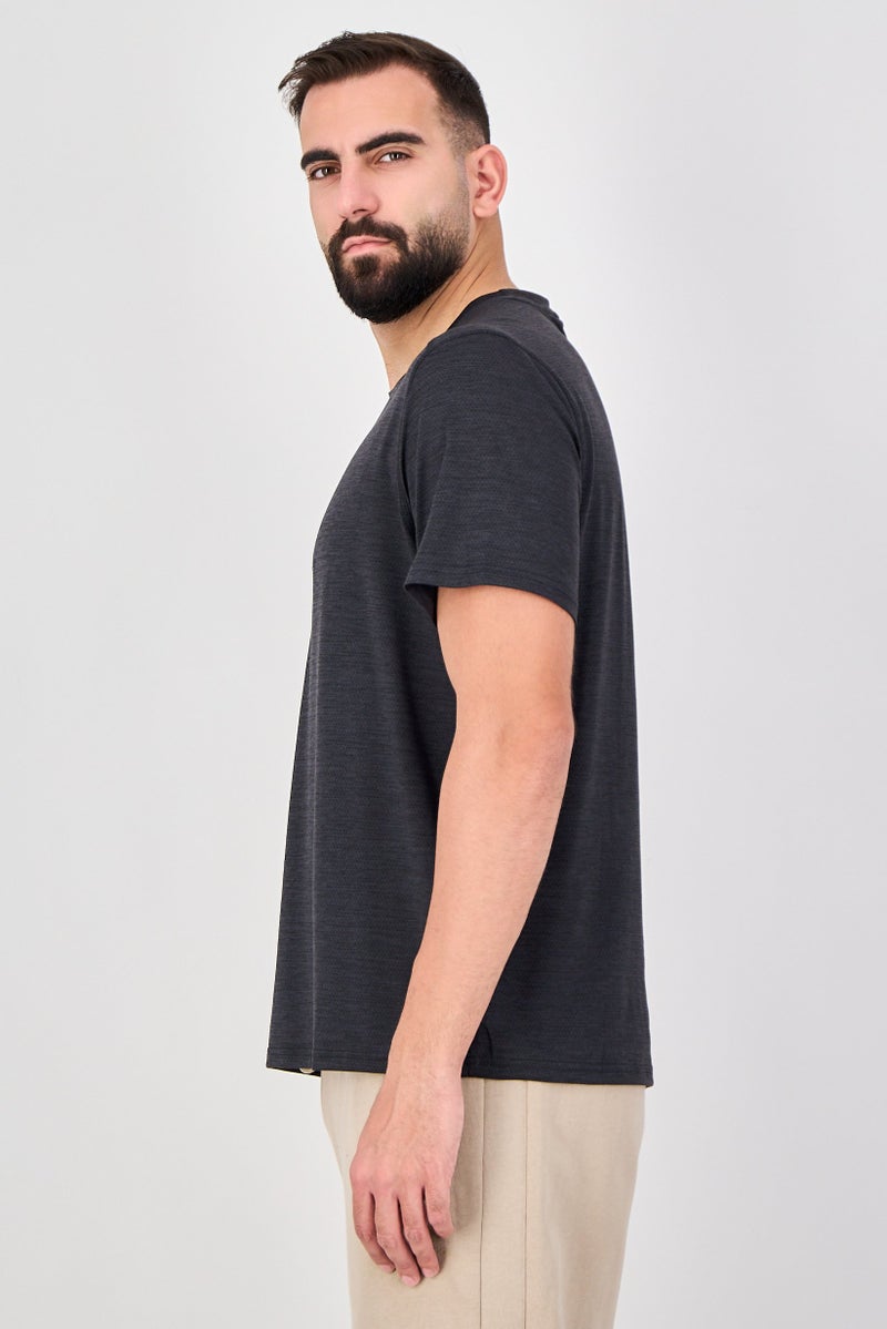 MOTION Men Sportswear Fit Short Sleeve Outdoor T-Shirt, Grey - Image 2