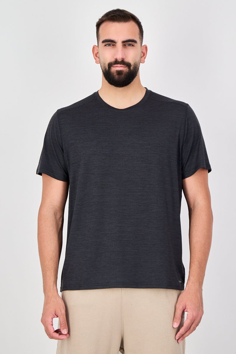 MOTION Men Sportswear Fit Short Sleeve Outdoor T-Shirt, Grey - Image 1