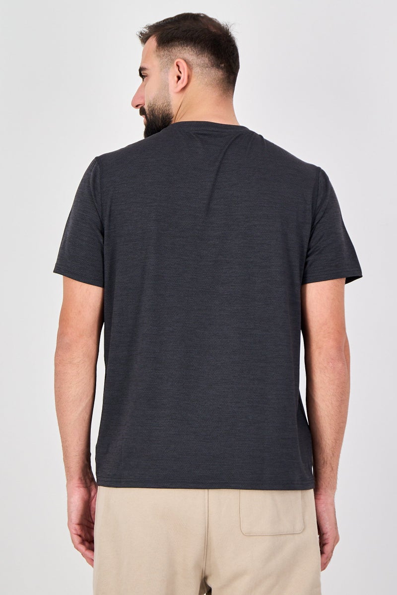 MOTION Men Sportswear Fit Short Sleeve Outdoor T-Shirt, Grey - Image 3