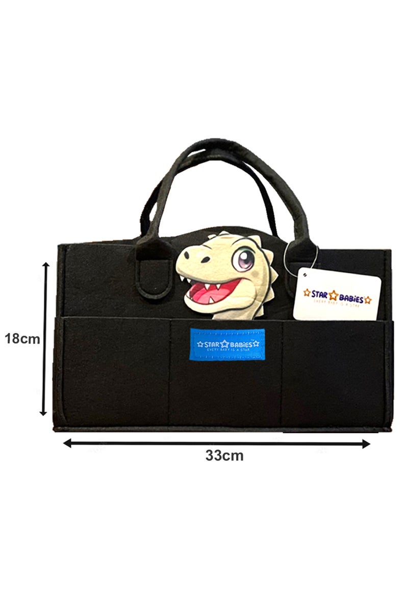 Star Babies Caddy Diaper bag organizer - Black New - Dino Design - Image 3
