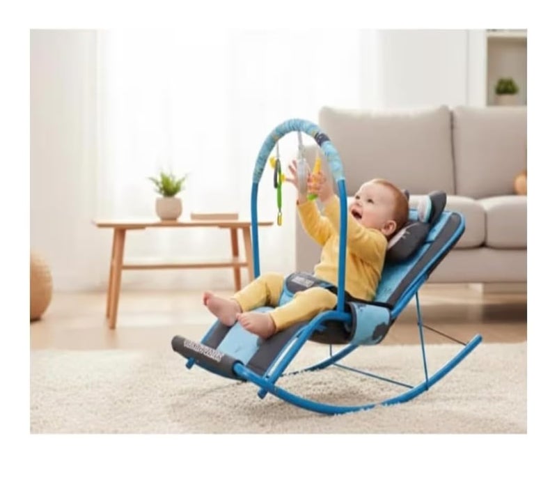 Baby Bouncer with Safety Belt and Toy Set (Navy) - Image 2