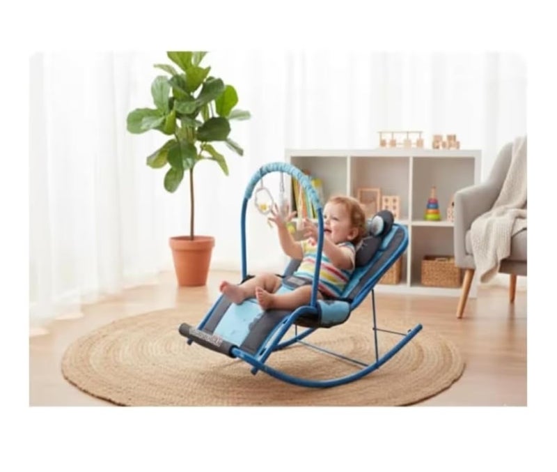 Baby Bouncer with Safety Belt and Toy Set (Navy) - Image 3