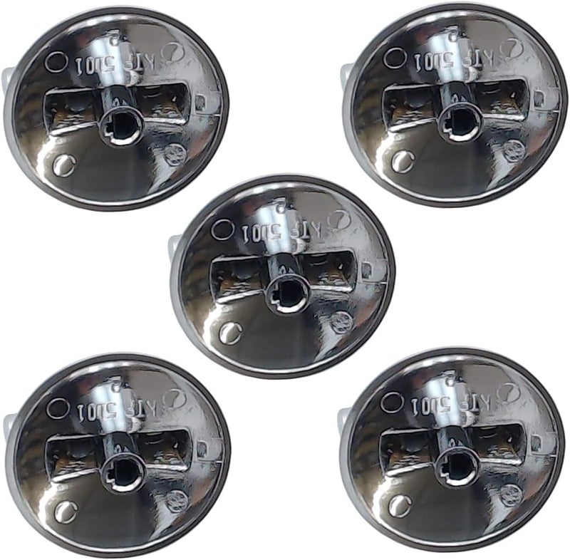 MattKnobs AP5668987 PS2375871 7733P410-60, Surface Burner Knobs Chrome Plated Plastic Ring with Nonslip Grip, Replacement Knobs, Control Knobs, Compatible with Maytag, Magic Chef, Jenn Air,etc (5 pack) - Image 2