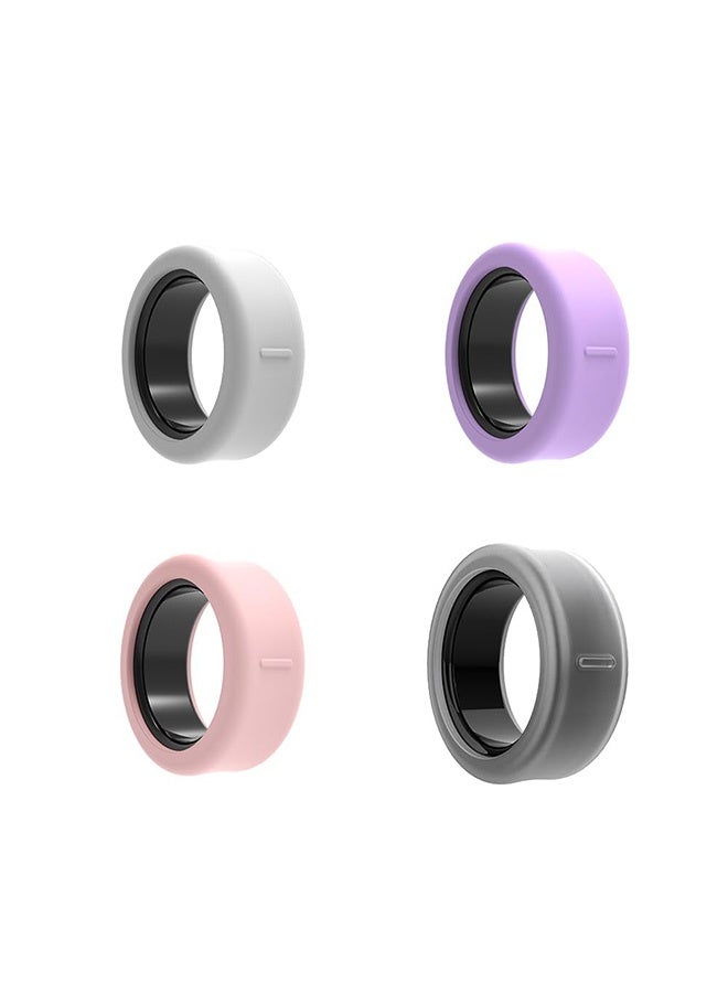 Peachjoy 4 Pack Cover for Oura and Galaxy Ring, Anti-Scratch Elastic Silicone Protectors for Galaxy Models 5-13, Durable and Comfortable Fit (M) - Image 1