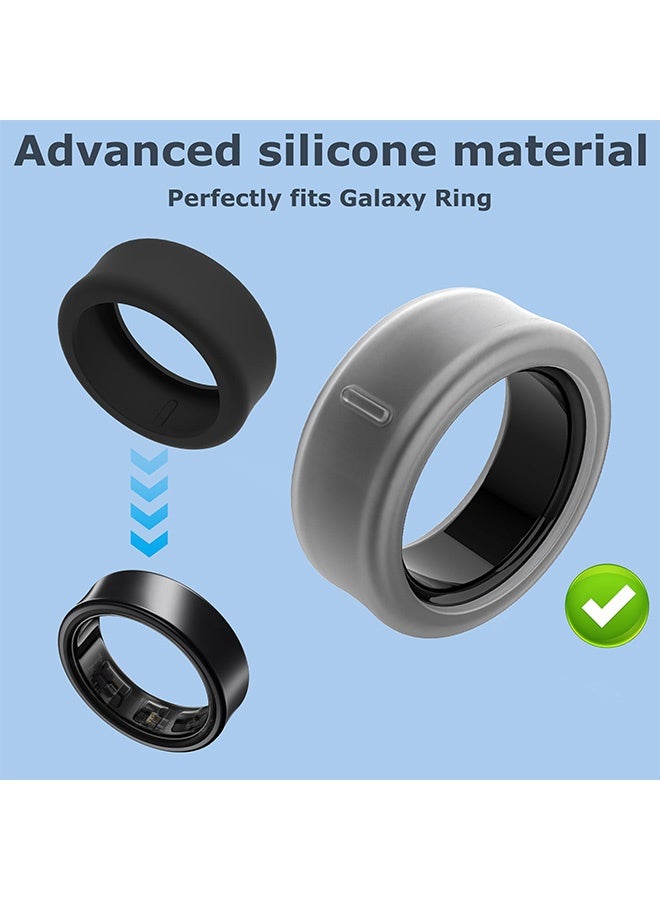 Peachjoy 4 Pack Cover for Oura and Galaxy Ring, Anti-Scratch Elastic Silicone Protectors for Galaxy Models 5-13, Durable and Comfortable Fit (M) - Image 3