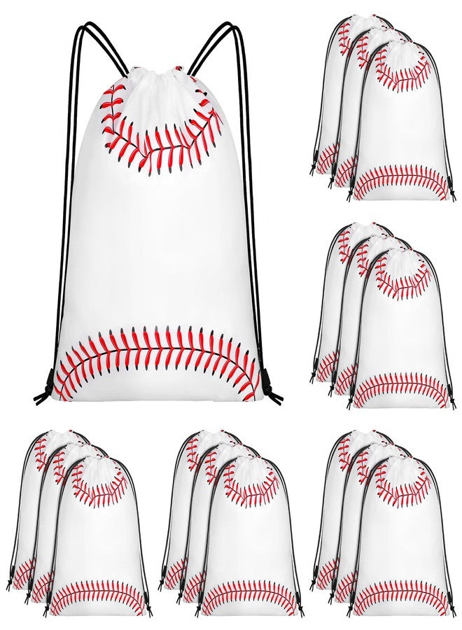 MIMIND 15 Pcs Baseball Drawstring Bags Backpack Birthday Party Goodie Favor Bags Gift Bag for Gym Sports Storage Travel - Image 1