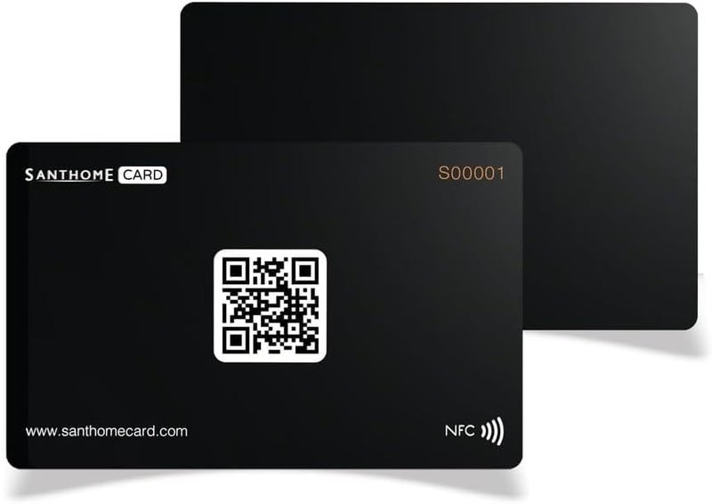 سانثوم بطاقة الأعمال الرقمية من | بطاقة أعمال ذكية NFC نقرة + مسح رمز الاستجابة السريعة للاتصال الفوري، متوافقة مع iOS وAndroid بدون تثبيت تطبيق (متوافقة مع اللائحة العامة لحماية البيانات) (عبوة من 10، أسود) - Image 5