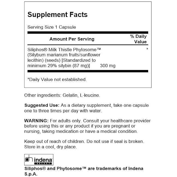 Swanson Siliphos Milk Thistle Phytosome 300 Milligrams 60 Capsules - Image 2