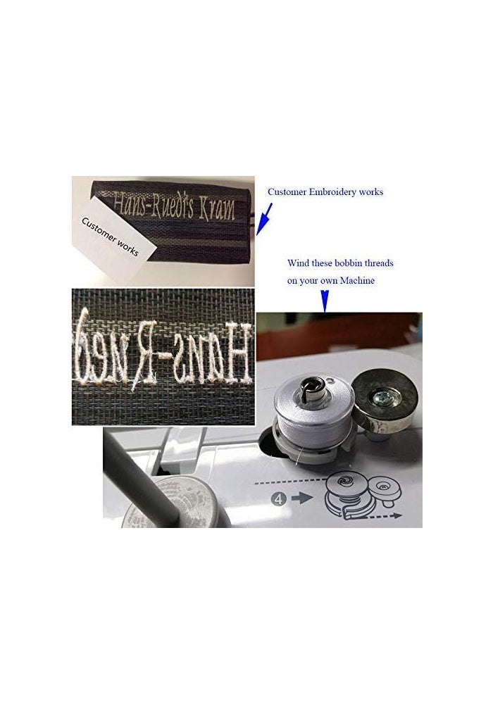 Simthread 2 Huge Spools White Bobbin Fill Thread 60WT for Embroidery and Sewing Machines - 5500 Yards Each - Image 4
