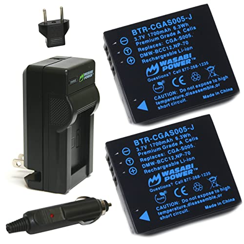 Wasabi Power Battery (2-Pack) and Charger for Leica BP-DC4, C-Lux 1, D-Lux 2, D-Lux 3, D-Lux 4 - Image 1