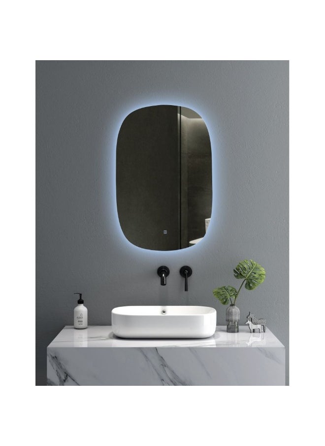 DANUBE HOME Milano Led Mirror With Touch Switch 600 X 900Mm Hs16370 Glass Led Mirror Vanity Mirror With Lights Bathroom Mirror Wall Mounted For Toilet Bathroom Washroom Shower Room - Mirror 
