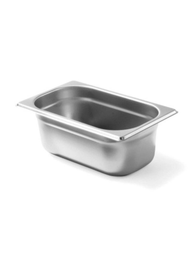 Stainless steel gastronorm (GN) container/pan 1/4 (265 x 162 x 200 mm) Capacity: 5.2 liter, Value Pack of 6 Pieces - Image 1