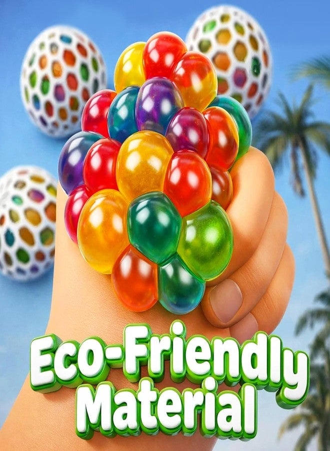 PARTEET 2Pcs Mesh Squishy Stress Ball for Kids & Adults|Non-Toxic , Multicolor Magic Slime Squeeze Ball, Pressure Relief, Anti-Stress & Anxiety|Birhday Return Gifts - Image 4
