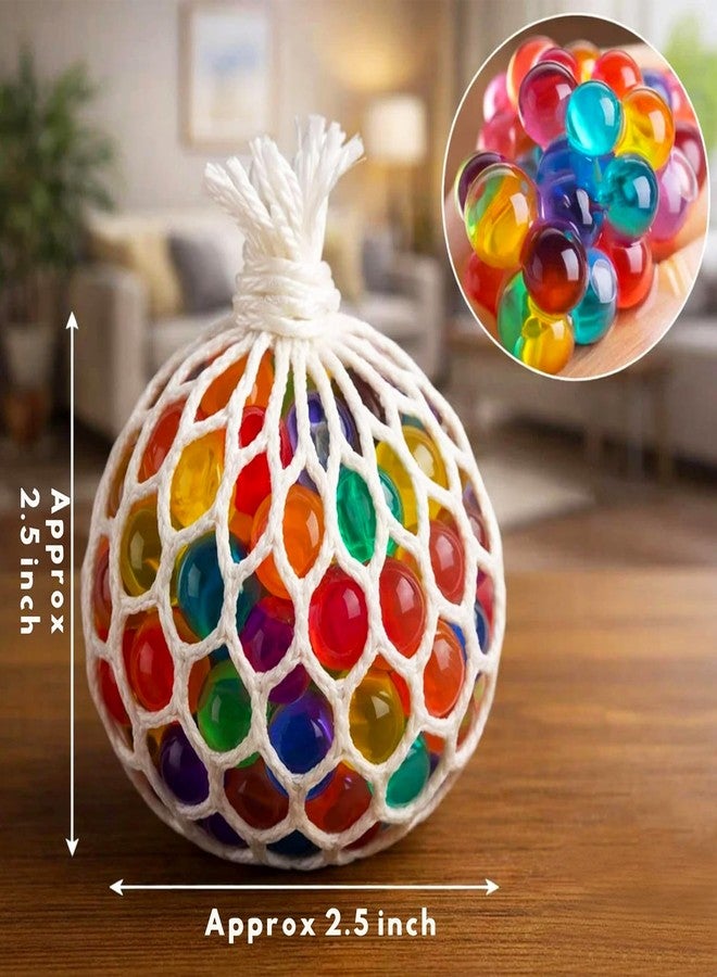 PARTEET 2Pcs Mesh Squishy Stress Ball for Kids & Adults|Non-Toxic , Multicolor Magic Slime Squeeze Ball, Pressure Relief, Anti-Stress & Anxiety|Birhday Return Gifts - Image 2