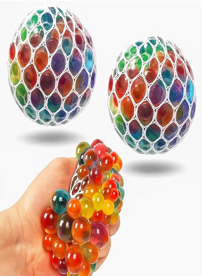 PARTEET 2Pcs Mesh Squishy Stress Ball for Kids & Adults|Non-Toxic , Multicolor Magic Slime Squeeze Ball, Pressure Relief, Anti-Stress & Anxiety|Birhday Return Gifts - Image 1