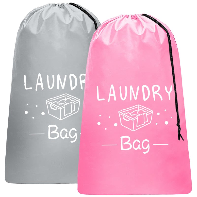Sylfairy 2 Pack Extra Large Travel Laundry Bag, Dirty Clothes Organizer with Drawstring,Heavy Duty Travel Laundry Bags,Easy Fit a Laundry Hamper Travel Essentials - Image 1