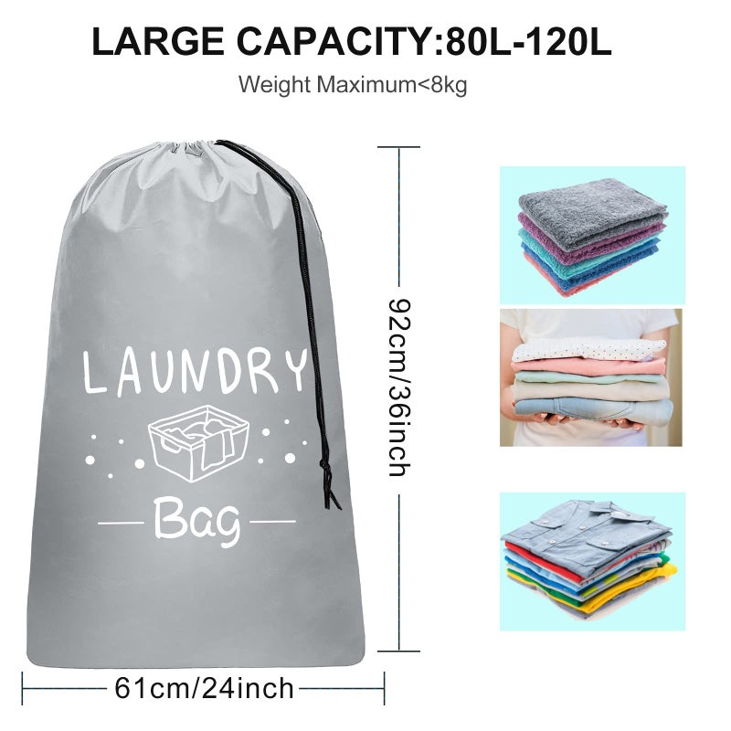 Sylfairy 2 Pack Extra Large Travel Laundry Bag, Dirty Clothes Organizer with Drawstring,Heavy Duty Travel Laundry Bags,Easy Fit a Laundry Hamper Travel Essentials - Image 3