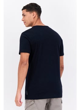 French Connection Men Crew Neck Short Sleeve Brand Logo T-Shirts, Marine  - Image 2