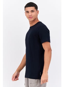 French Connection Men Crew Neck Short Sleeve Brand Logo T-Shirts, Marine  - Image 3