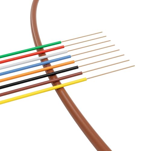 THE CIMPLE CO 18/8 Thermostat Wire 50 FT - Insulated Solid Copper Wiring for HVAC, Furnaces, Video Doorbells, Alarms, Lighting, Smart Thermostats - 18 Gauge, 8 Conductor - 50 Feet (15 Meters), Brown - Image 2
