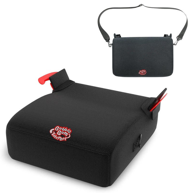 BubbleBum Teleport Backless Booster Car Seat, Kids Booster Seat for Car 40-100 lbs, Telescopic Portable Carseat, Ideal for Everyday Use and Foldable for Travel, 4 Year Old + Child/Toddler - Black - Image 1